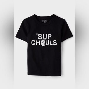 NWT The Children’s Place Toddler Boys Glow 'Sup Ghouls Graphic Tee - Black 2T